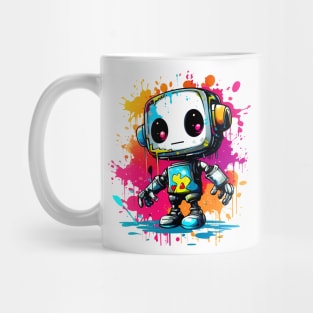 Cute cartoon Robot. Funny cyborg. Mug